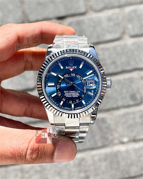 rolex sky dweller blu foto|rolex occasion sky dweller.